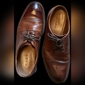 Trask Gallatin ES Brown Bison Leather Cap Toe Oxford Shoes 9.5M